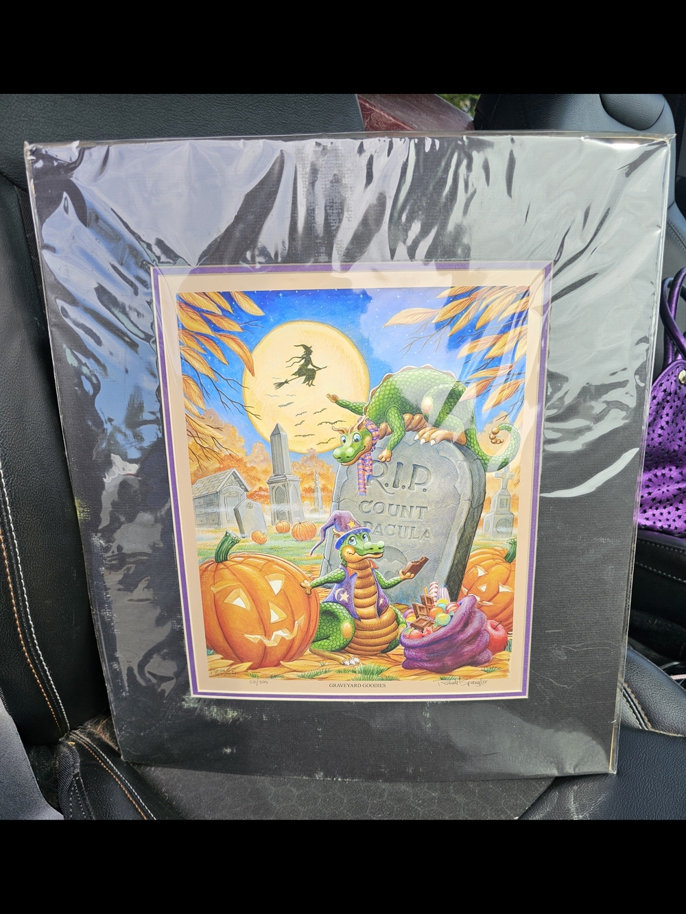 Randall Spangler Halloween Dragon Print Graveyard Goodies